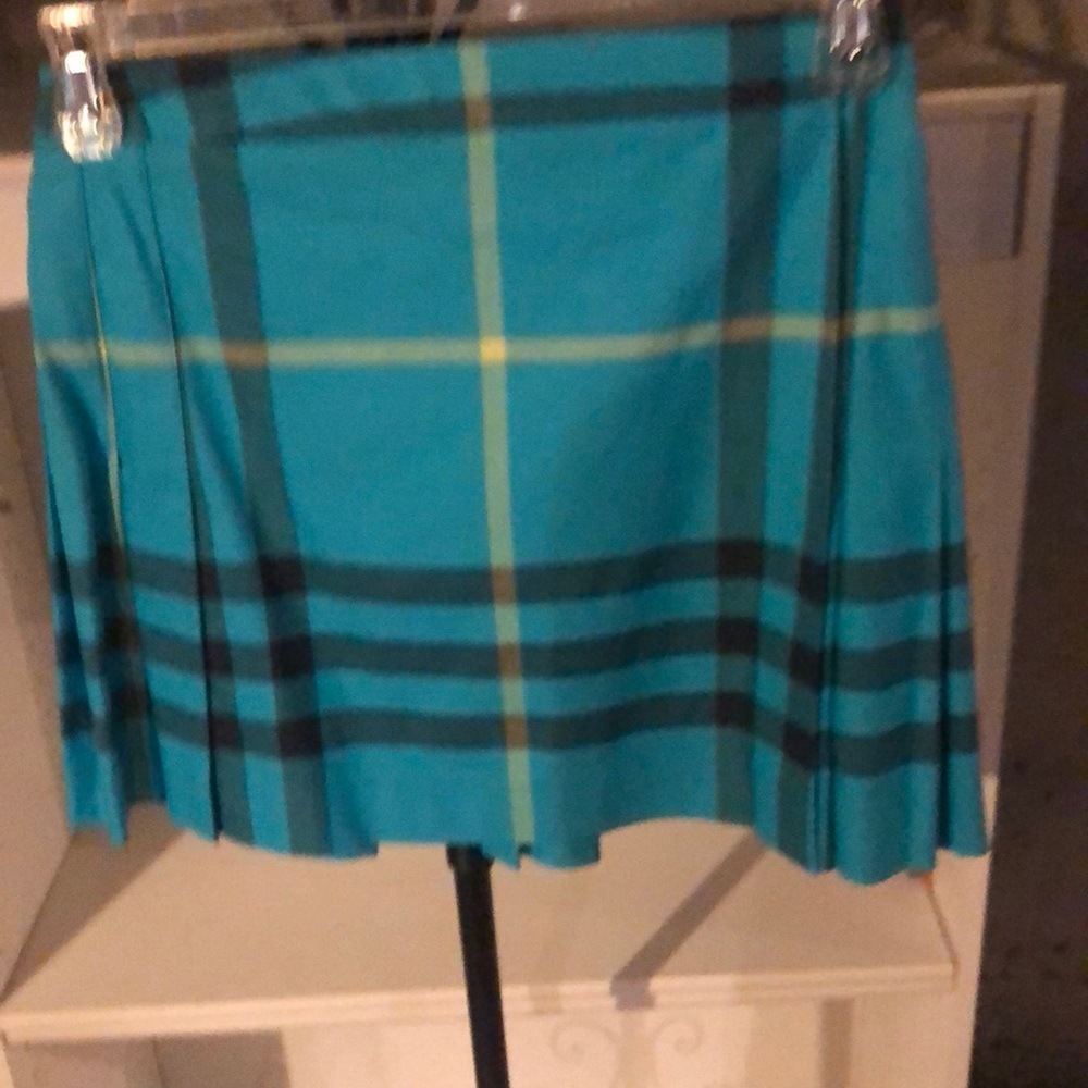 Turquoise Burberry skirt